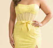Robe brillante Jaune