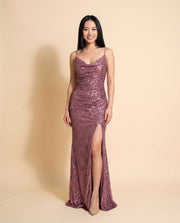Robe À Paillettes Mauve