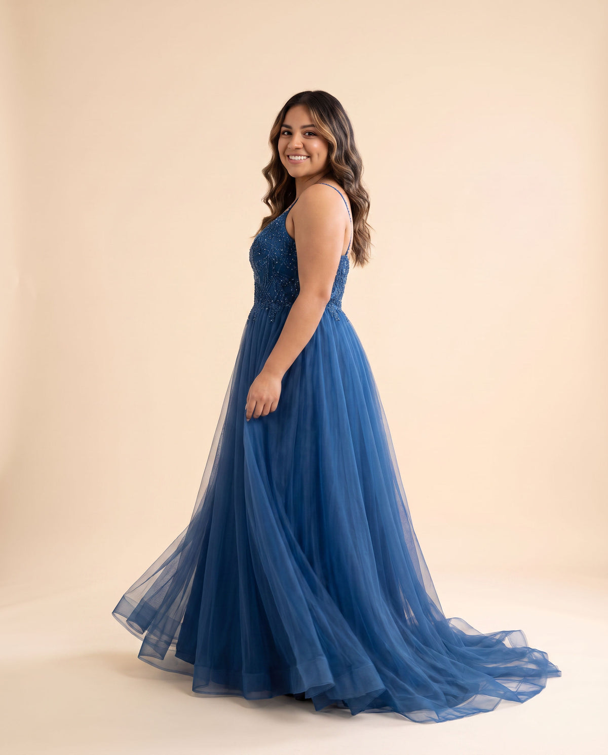 Robe En Tulle Et Broderie Bleu Pâle