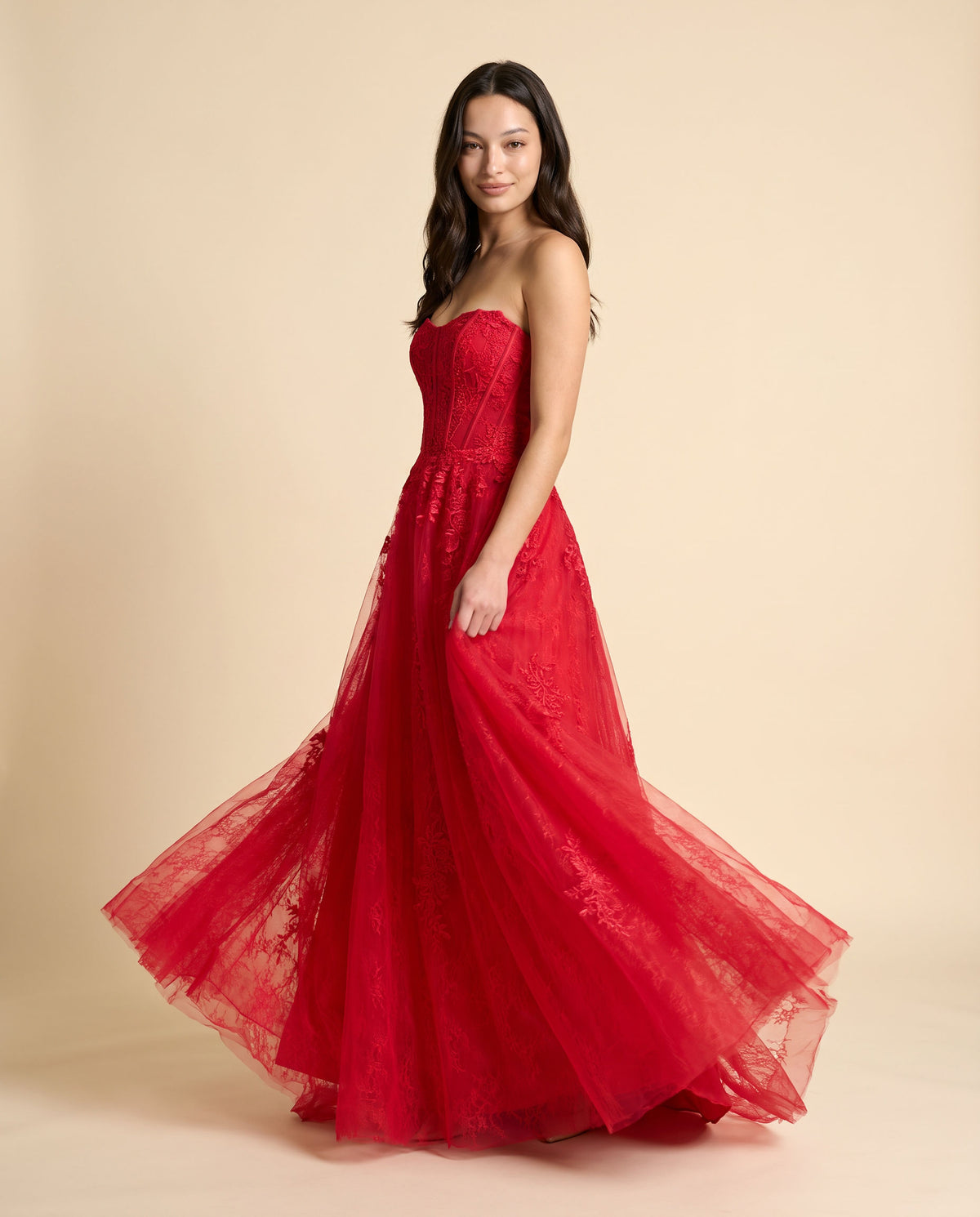 Robe Princesse Brodée bourgogne
