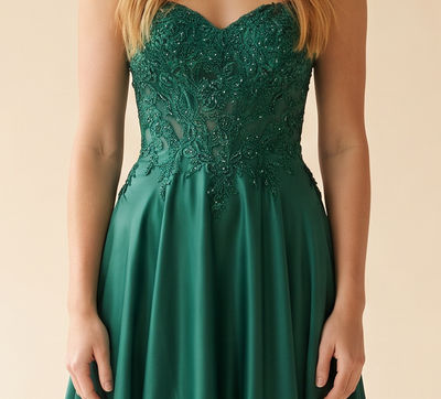 Robe Bustier En Coeur Émeraude