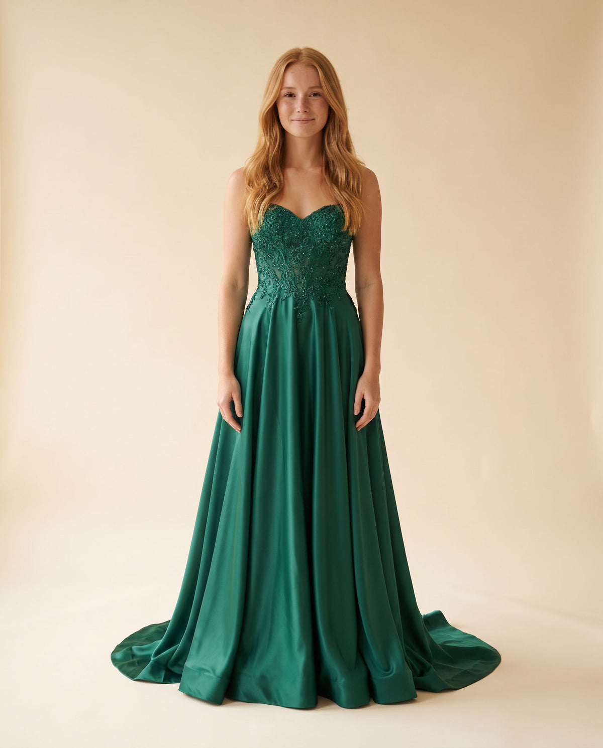 Robe Bustier En Coeur Émeraude