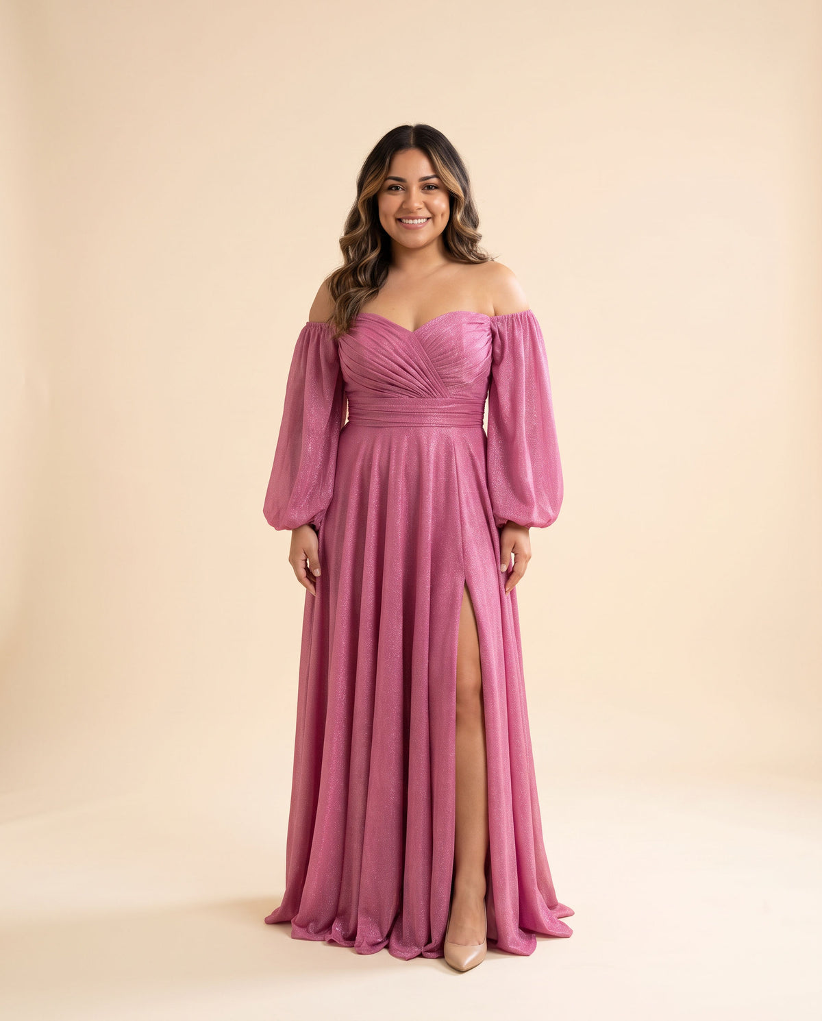 Robe Scintillante Rose