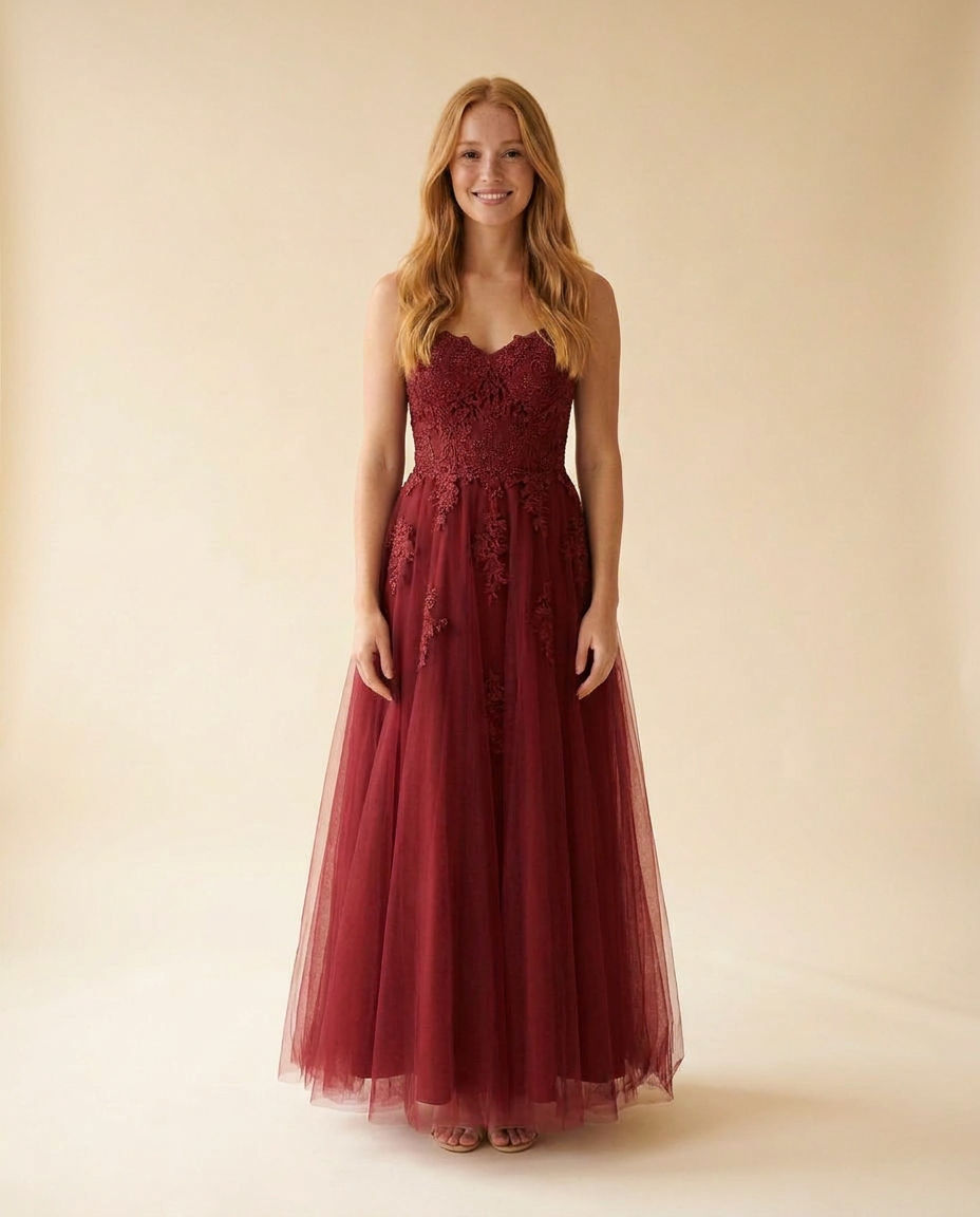 Bustier Gown Burgundy