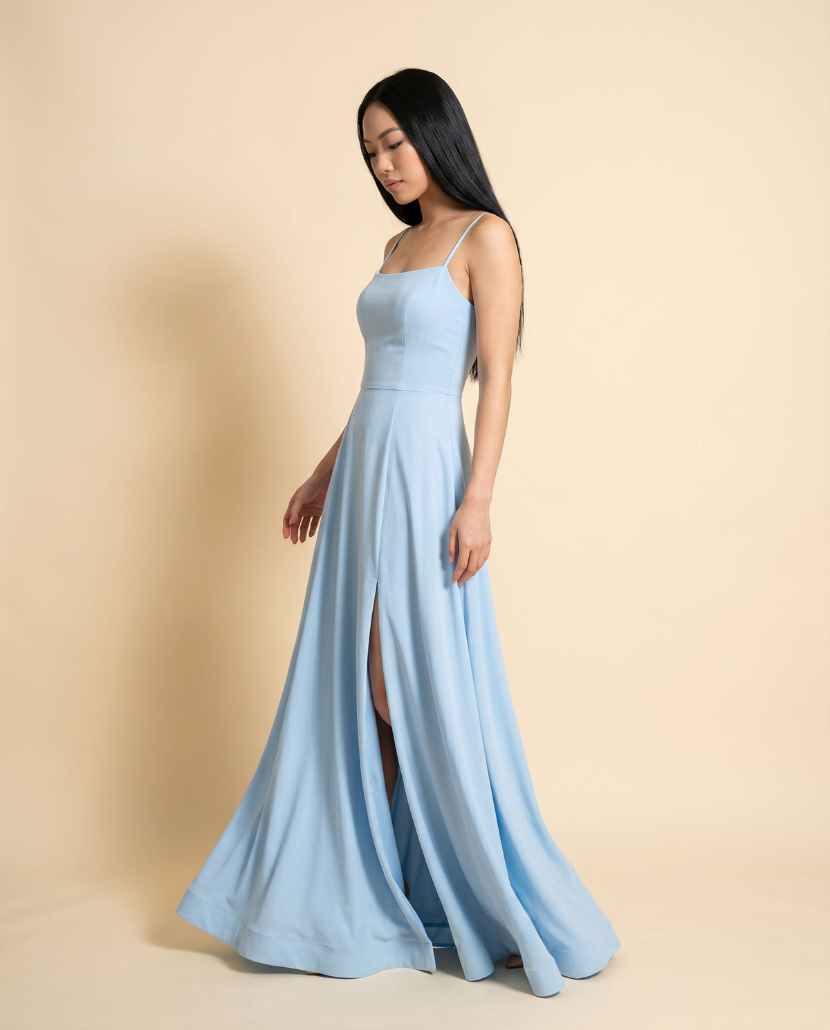 Robe En Satin Bleu Poudre