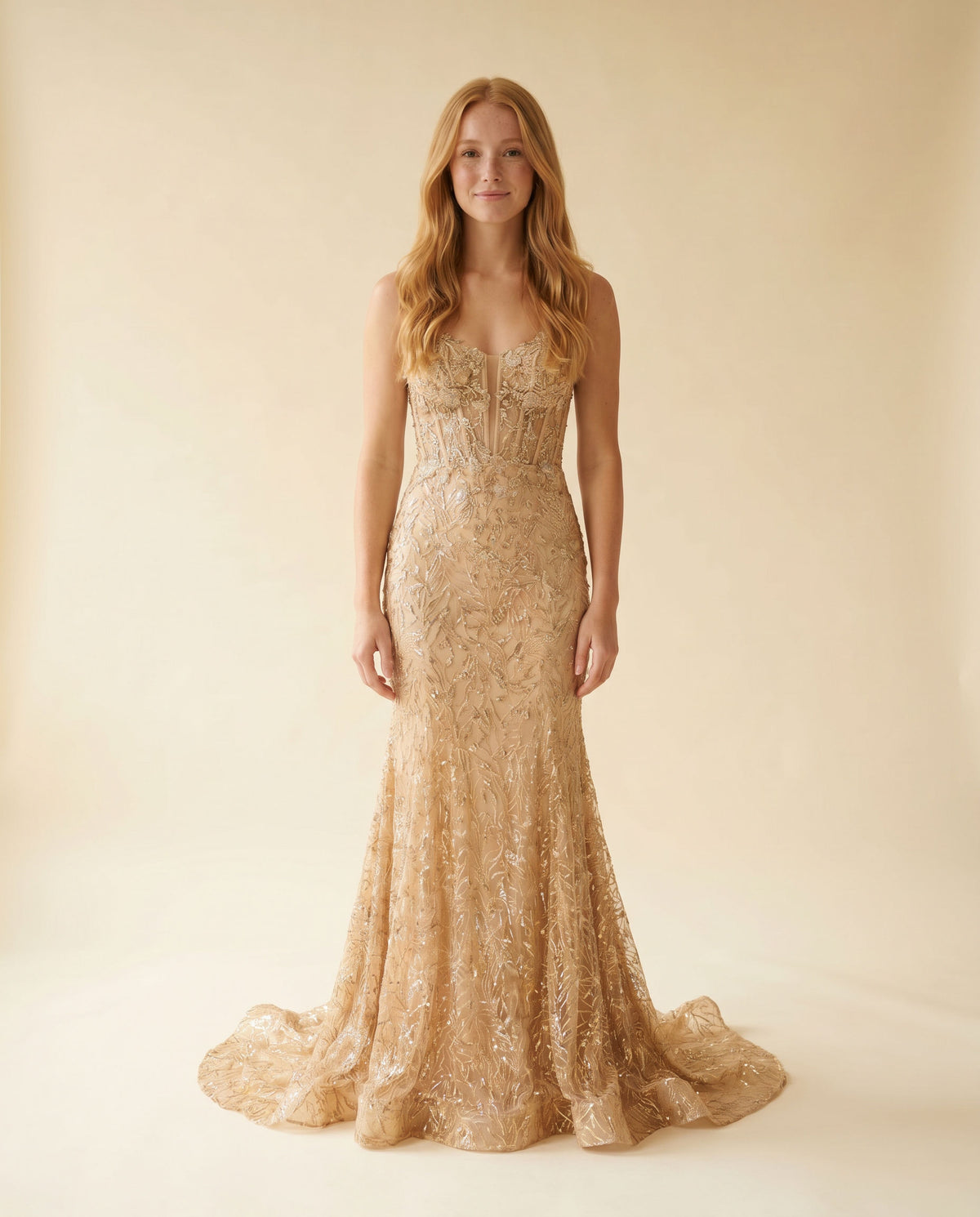 Robe Corset Sirène Champagne