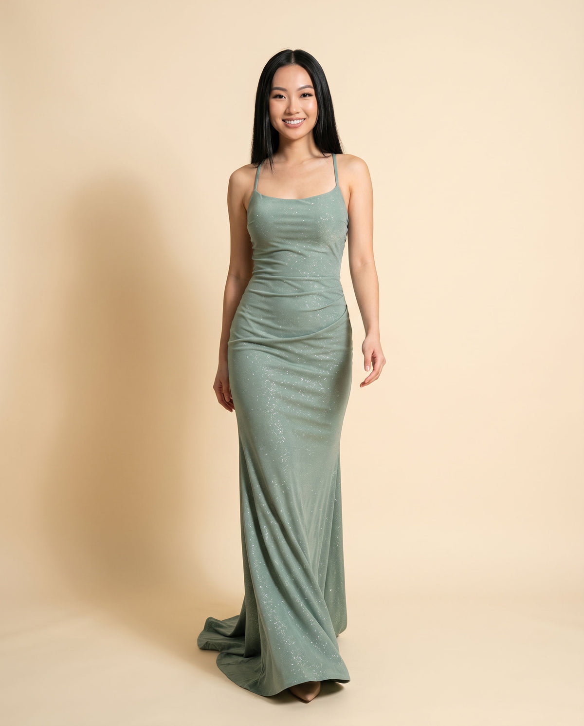 Robe ajustée en jersey Vert Sauge