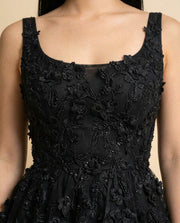 Robe A Jupe Texturees Noire