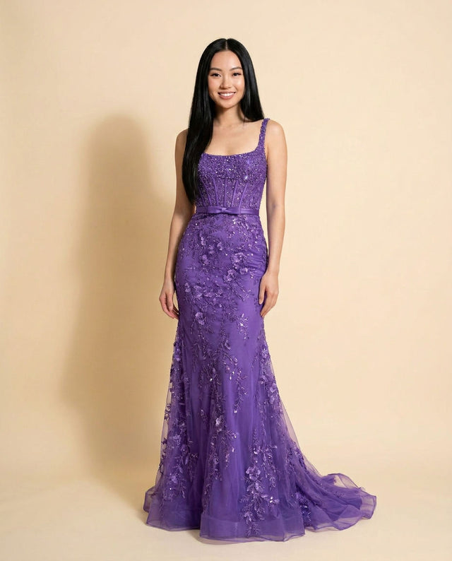 Robe Corset Brillante Lilas