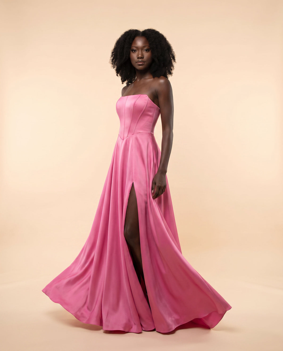 Robe En Satin Hot Pink
