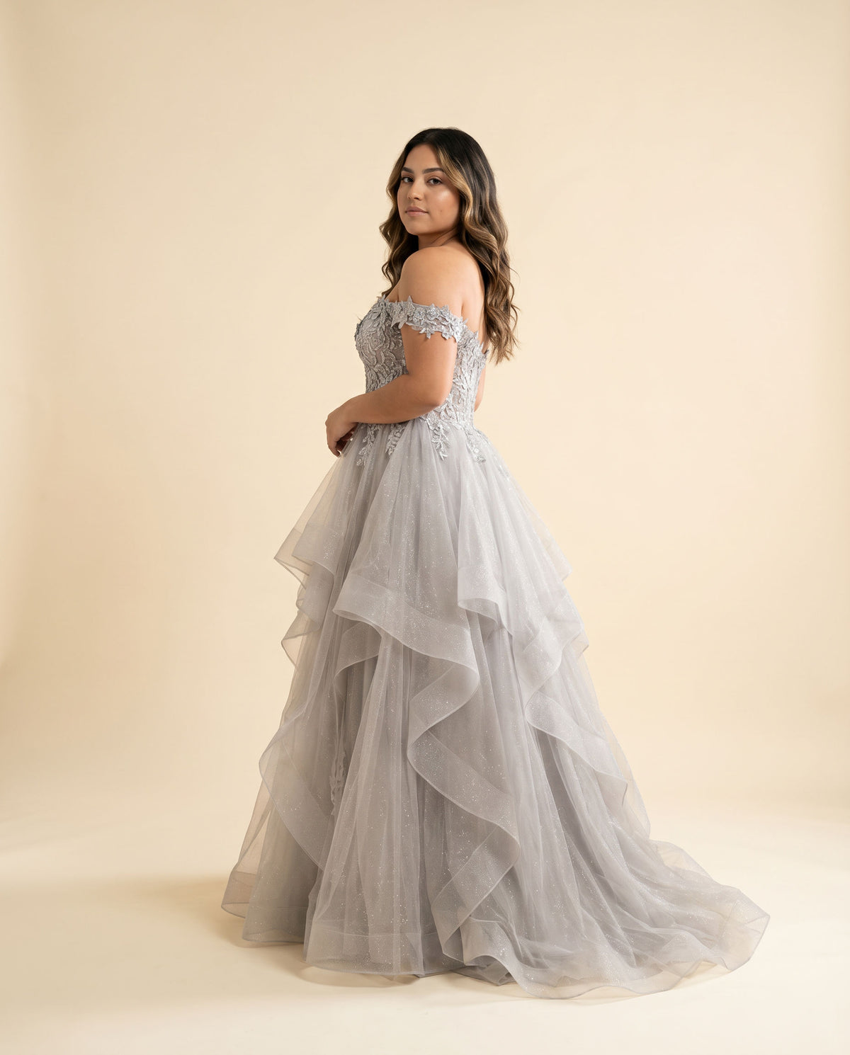 Robe Avec Tulle À Étage Marine