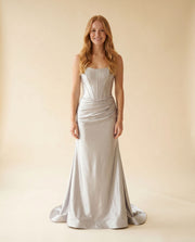 Robe Avec Corset Bustier Argenté