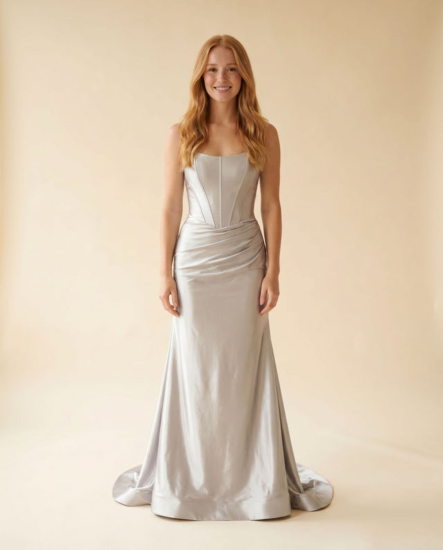 Robe Avec Corset Bustier Argenté
