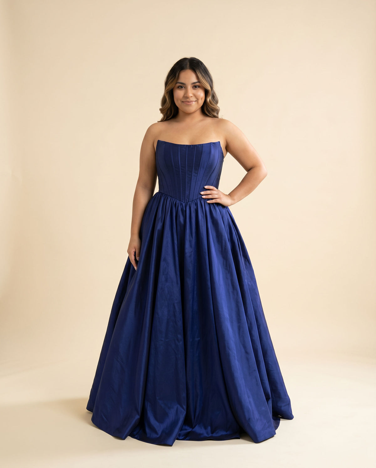 Robe en Taffetas Marine