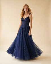 Robe en Dentelle Marine