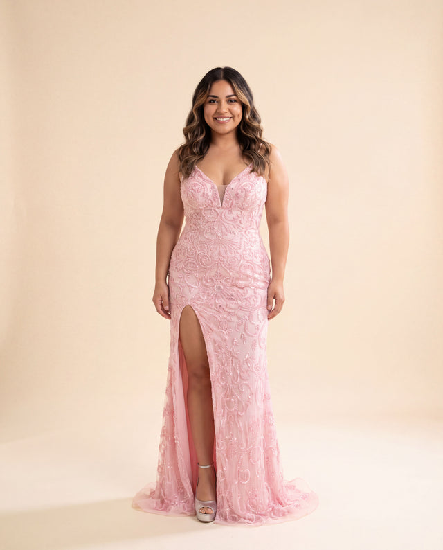 Beaded Gown Pink
