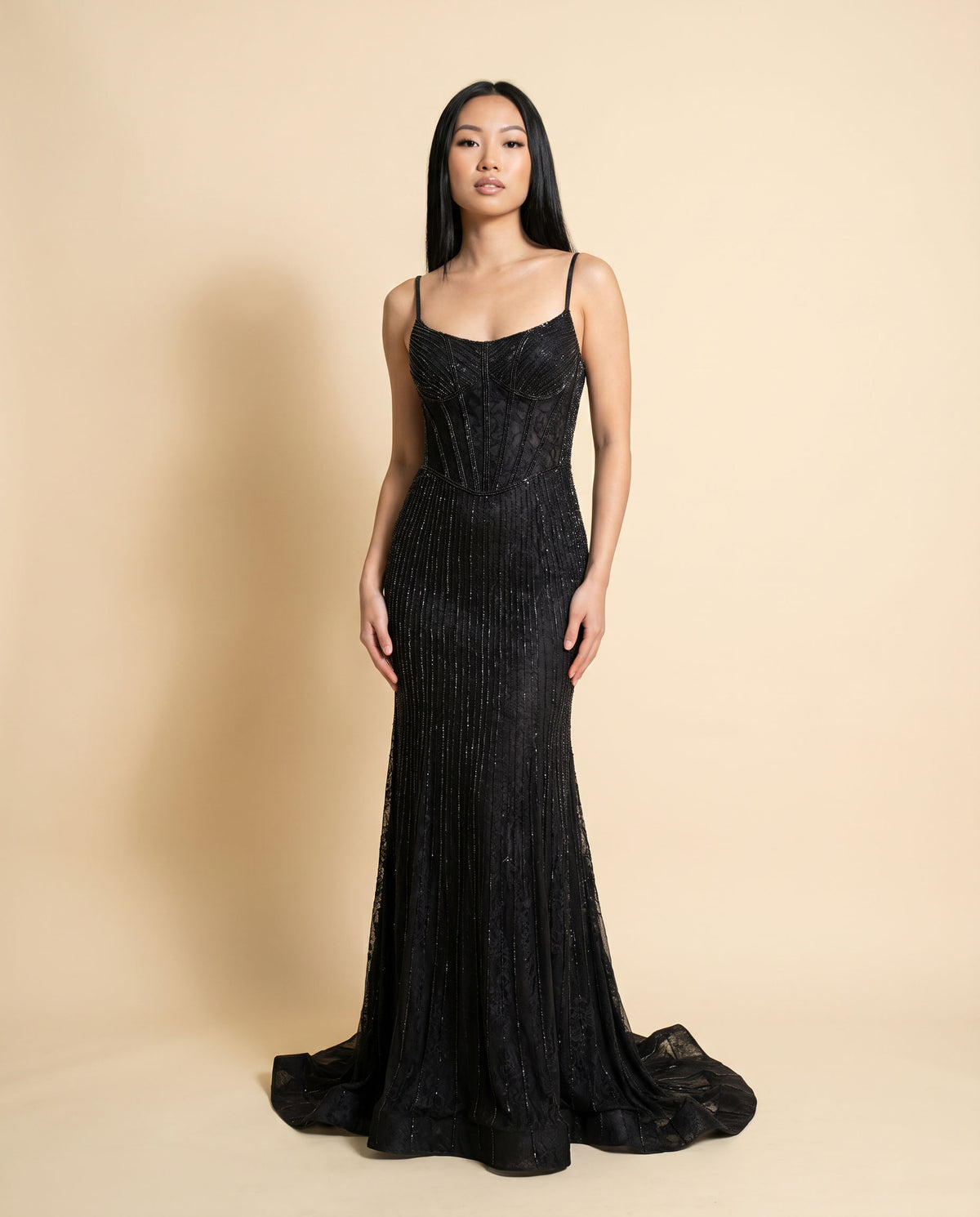 Robe Ajustée Corset Noire