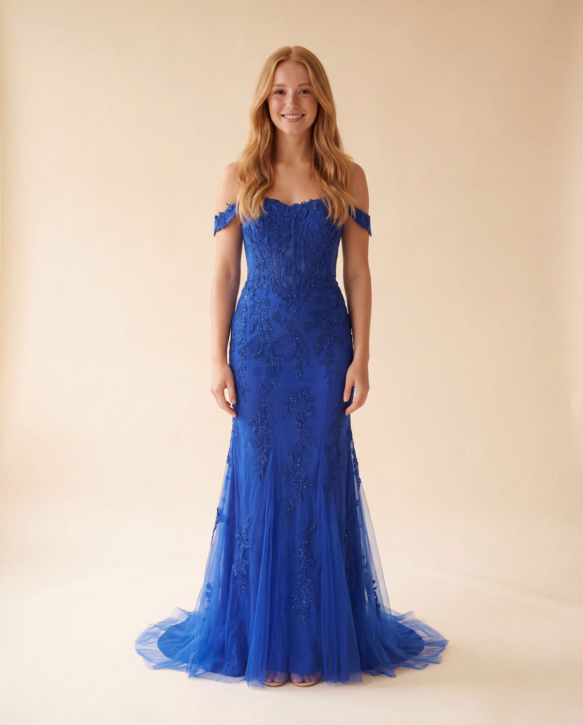 Mermaid Lace Gown Cobalt