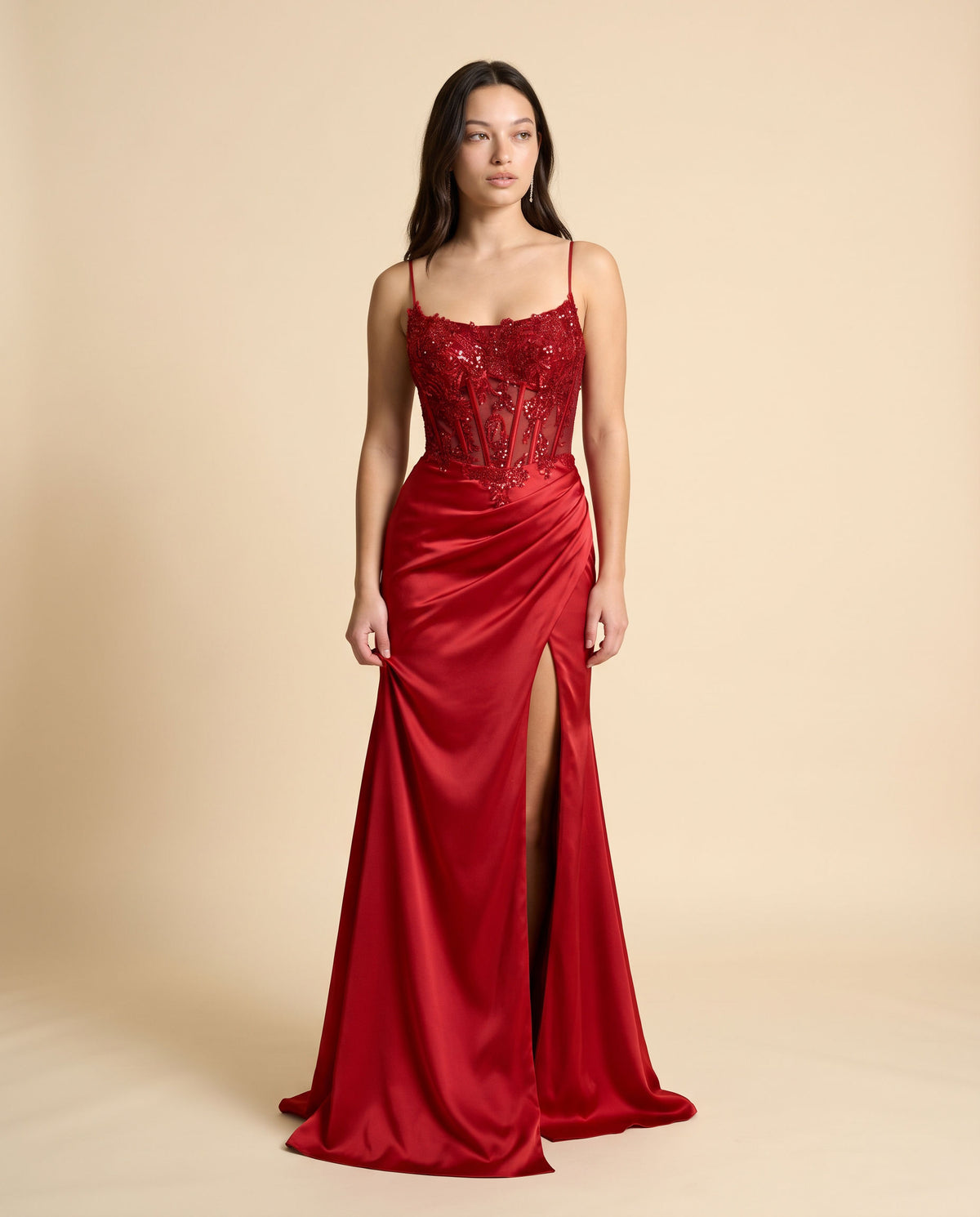 Robe Corset Rouge Profond