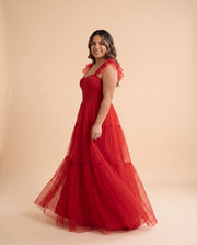 Robe En Tulle À Pois Rouge
