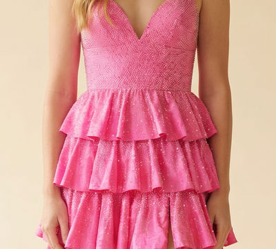Robe À Volants Brillante Marine