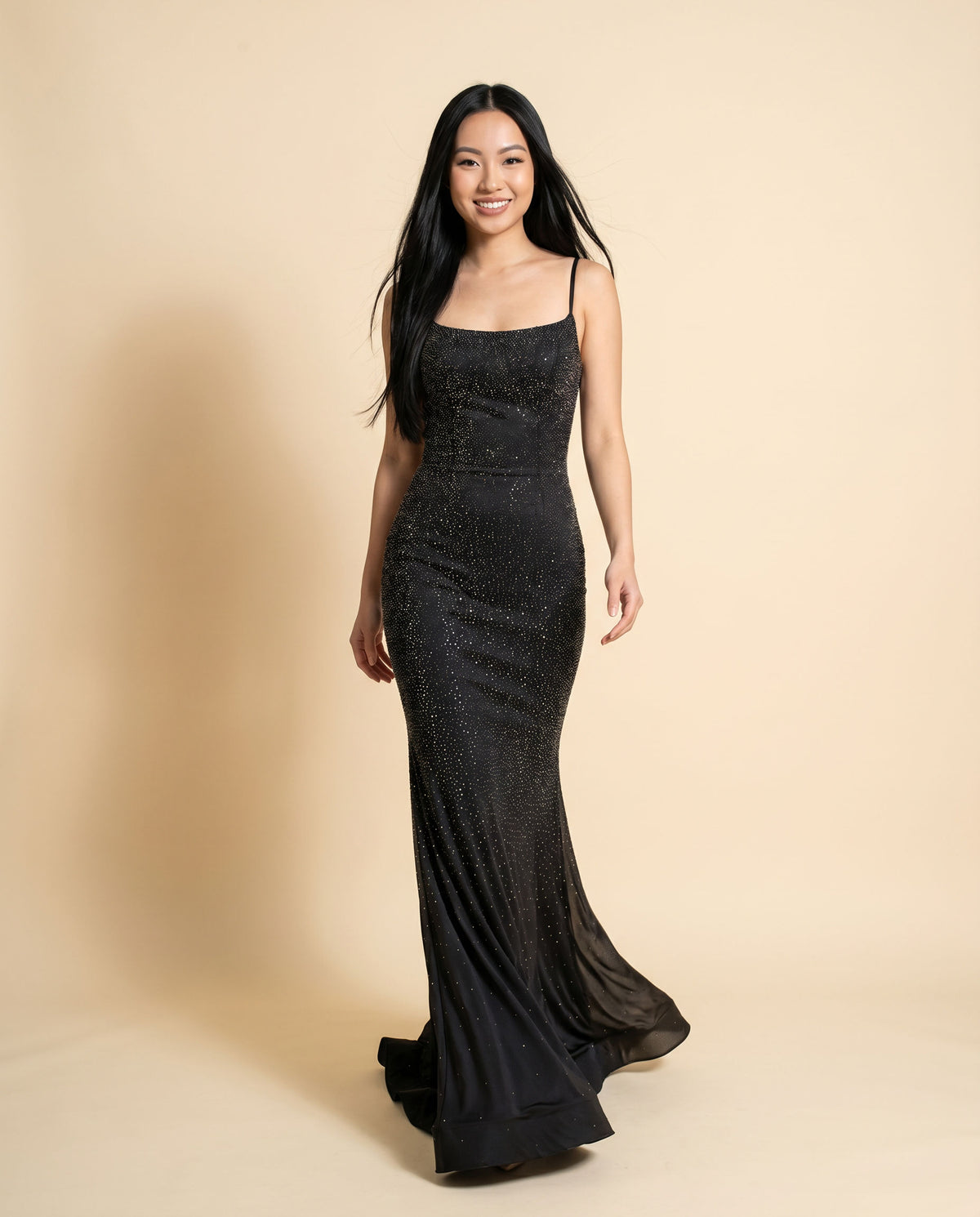 Robe Noire À Corset Scintillante