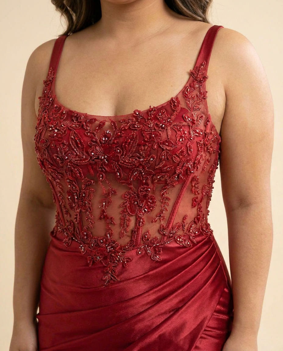 Robe Corset Rouge Profond