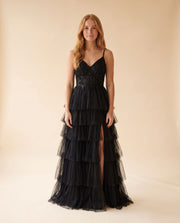 Robe À Étages Noire