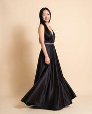 Robe satinée Noire