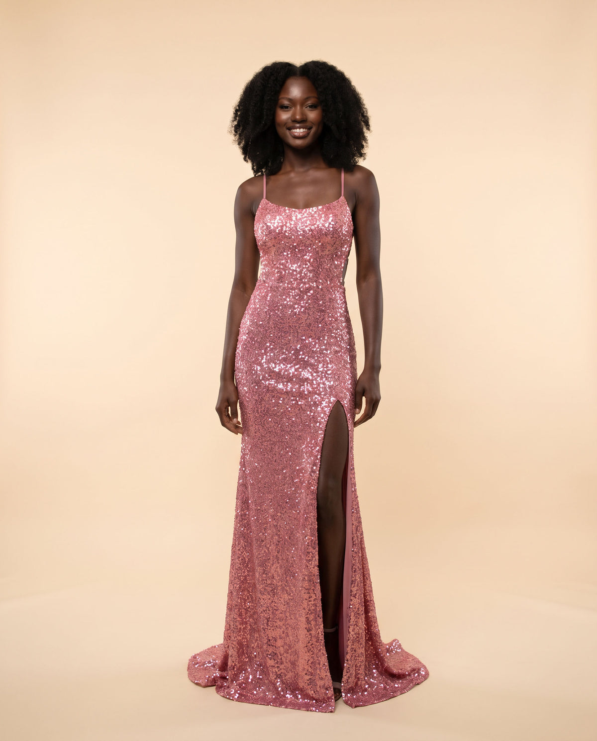 Robe Ajustée Avec Paillettes Iridescent Rose