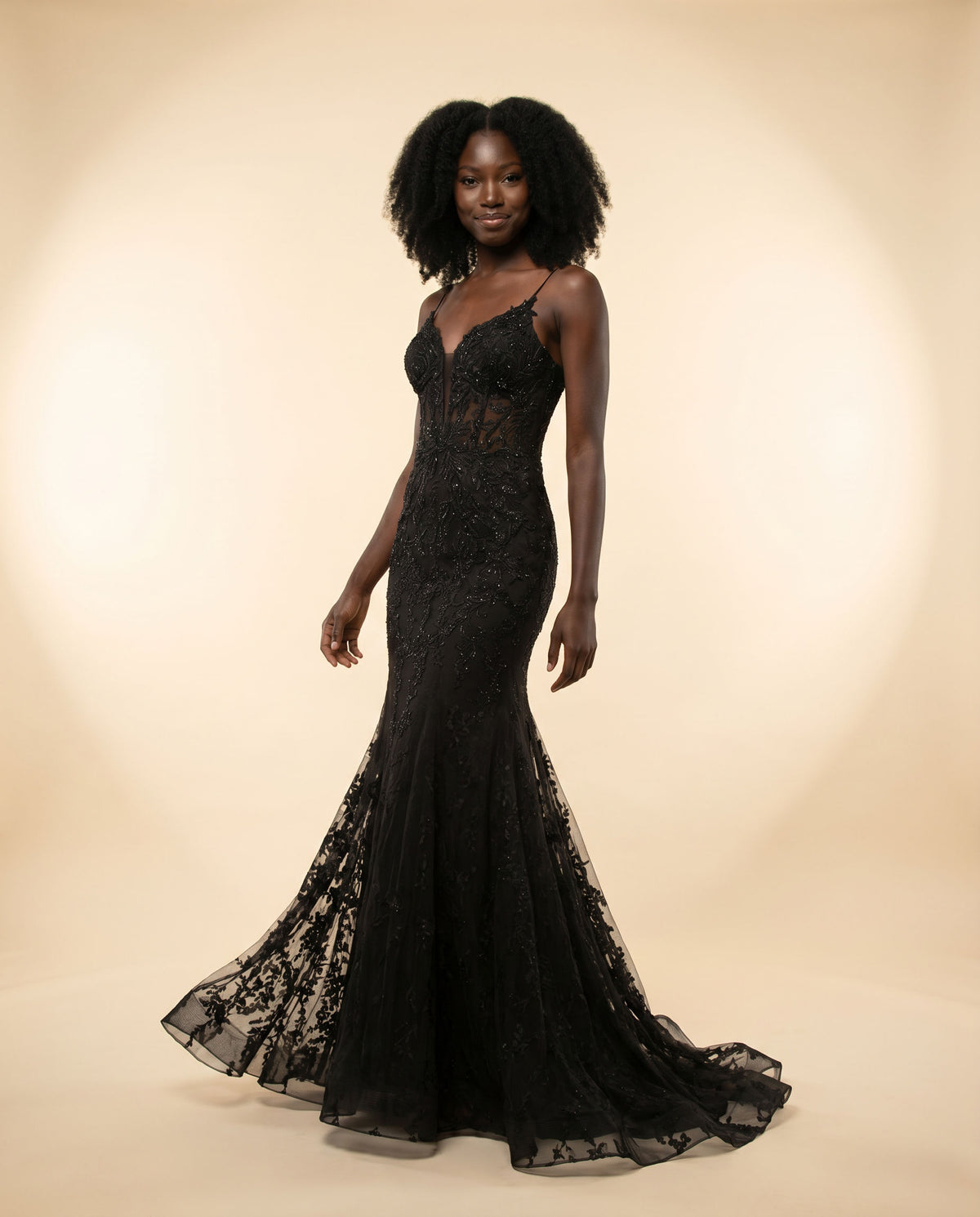 Robe Sirène À Corset Noire