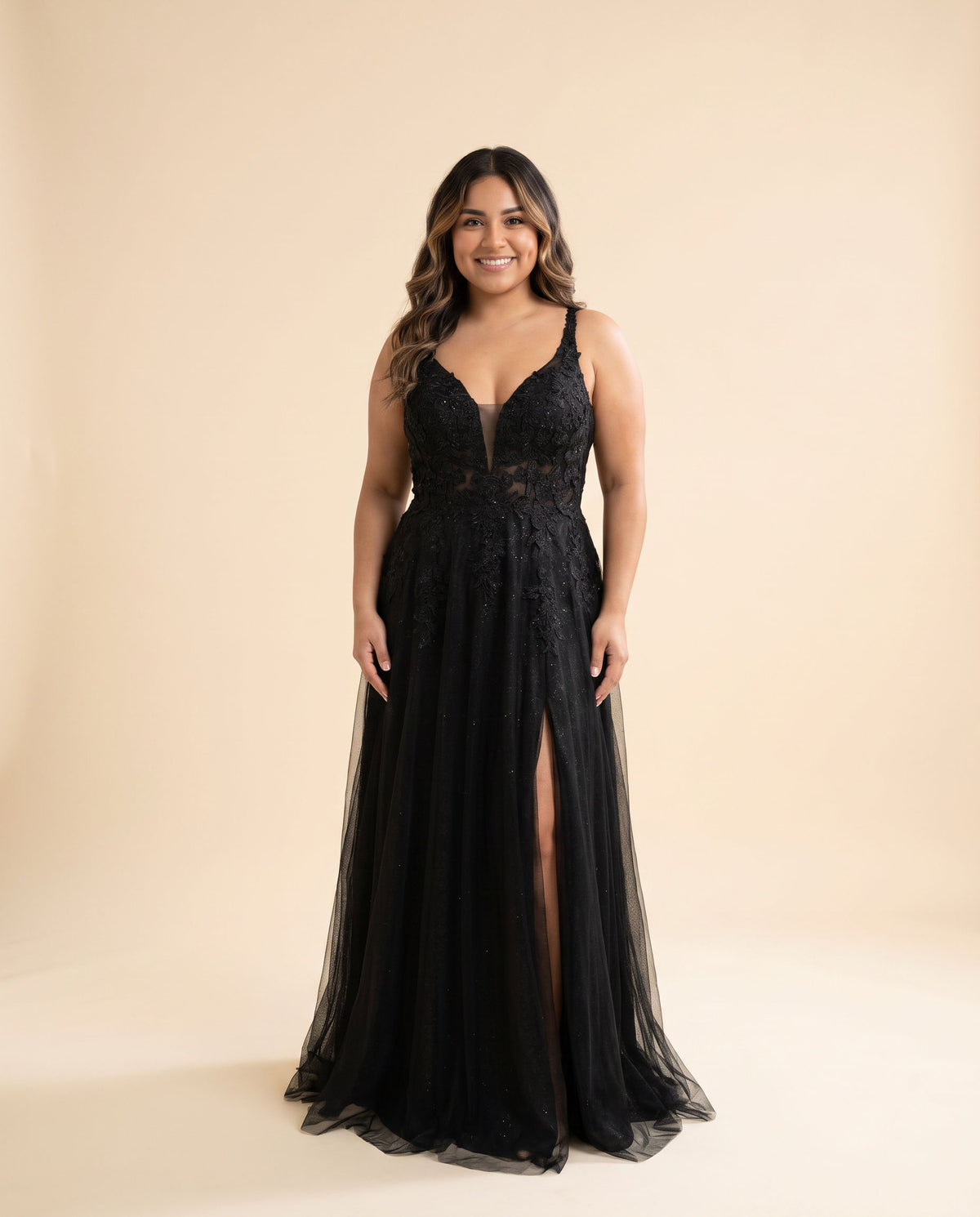 Robe Style Corset Avec Fente Noire