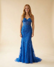 Robe Corset En Dentelle Aqua