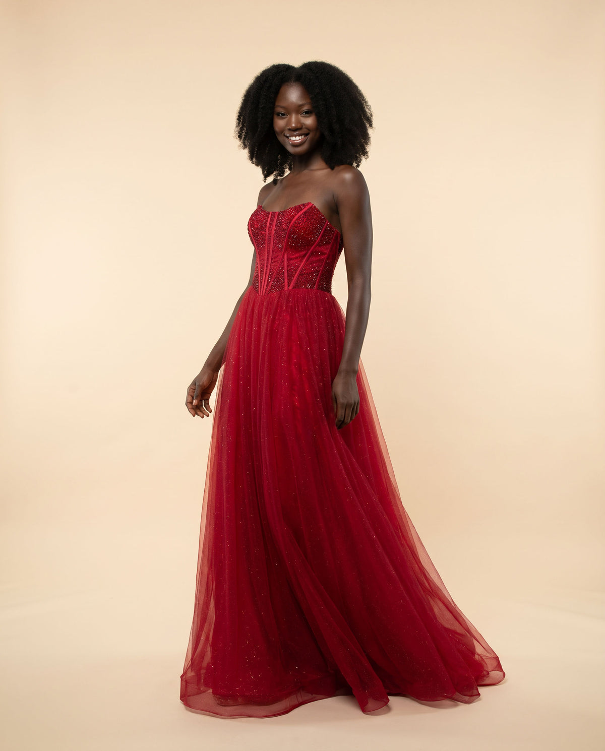 Robe scintillante bustier Bourgogne