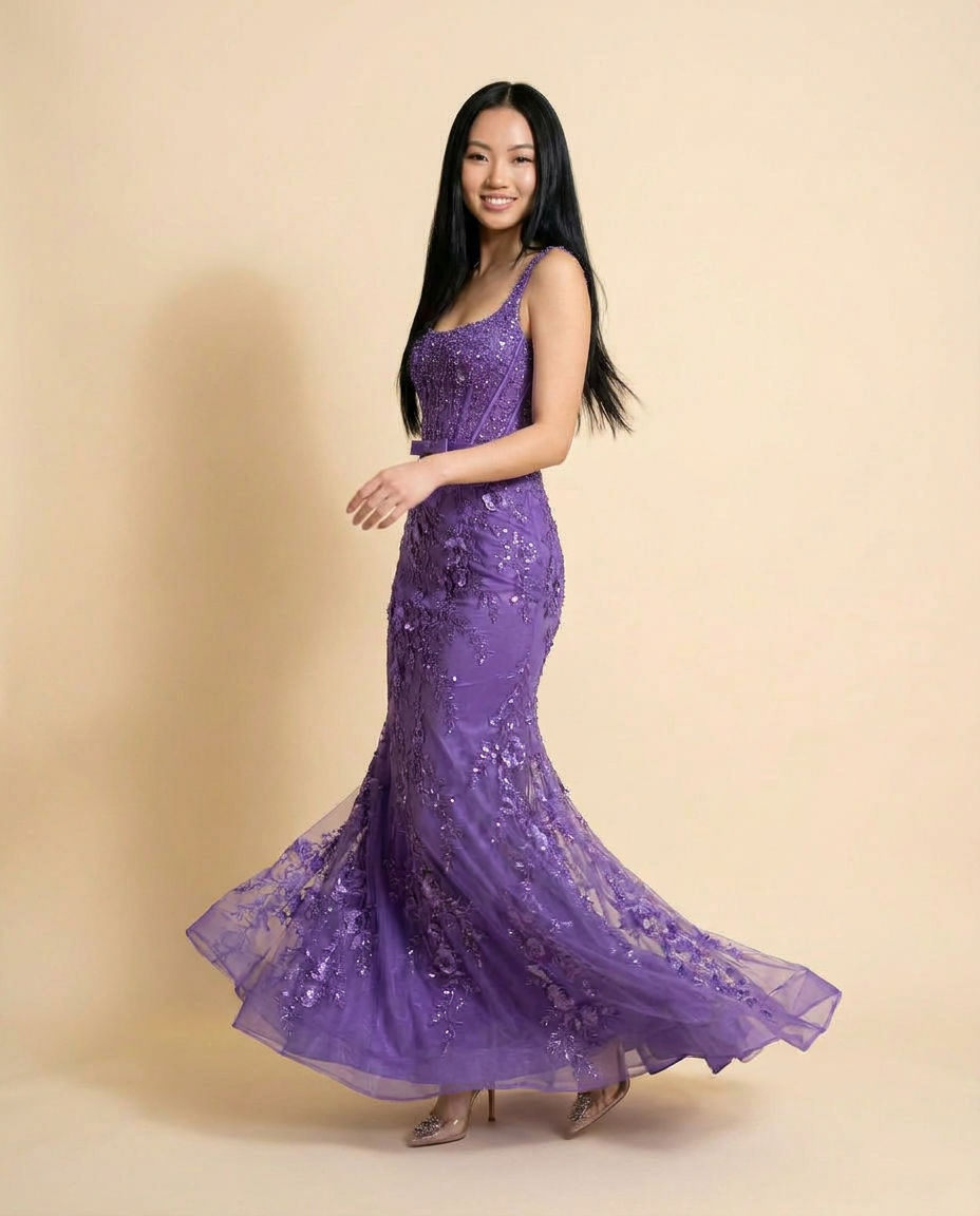 Robe Corset Brillante Lilas