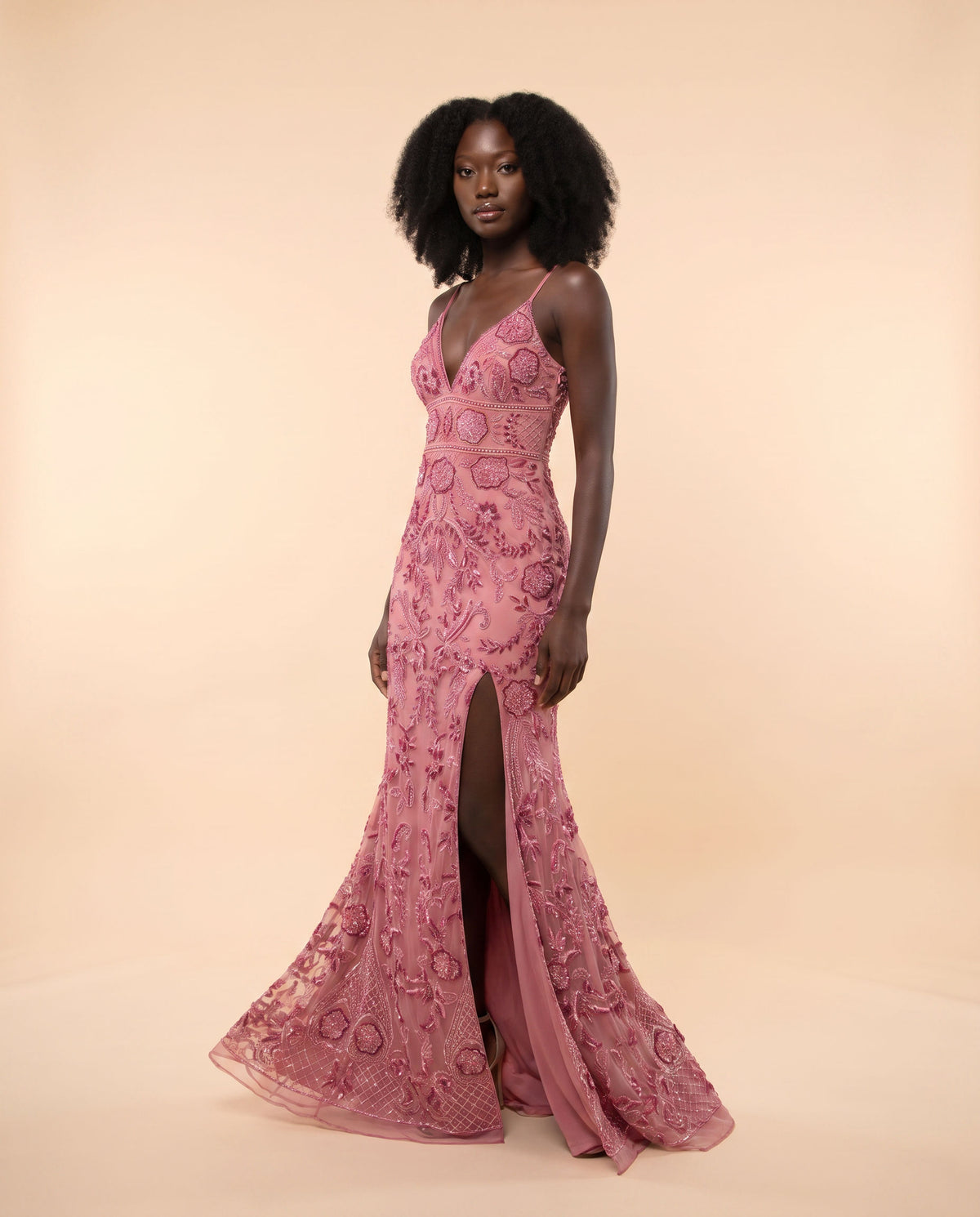 Robe À Motifs Rose