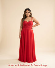 Robe Bustier En Coeur Rouge