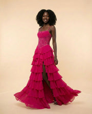 Robe à Volants Magenta