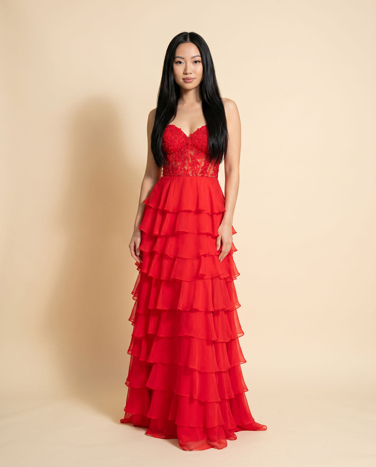 Robe Corset À Volant Rose