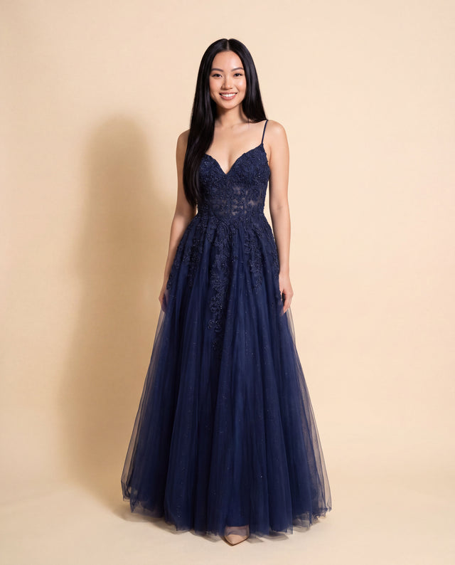Lace Gown Navy
