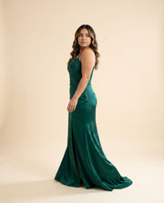 Robe En Satin Émeraude
