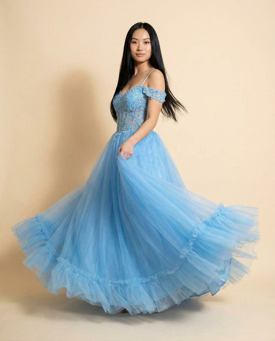 Princess Gown Sky Blue