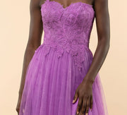 Robe en A une bretelle Magenta