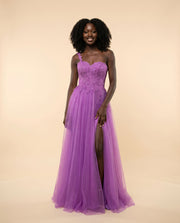 Robe en A une bretelle Magenta