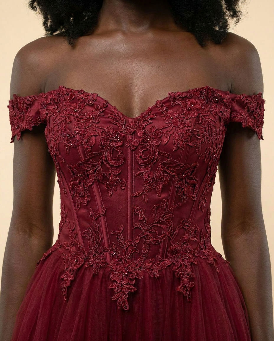Bustier Gown Burgundy