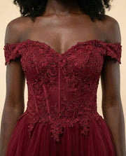 Bustier Gown Burgundy