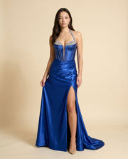 Robe A Corset Brillant Royal