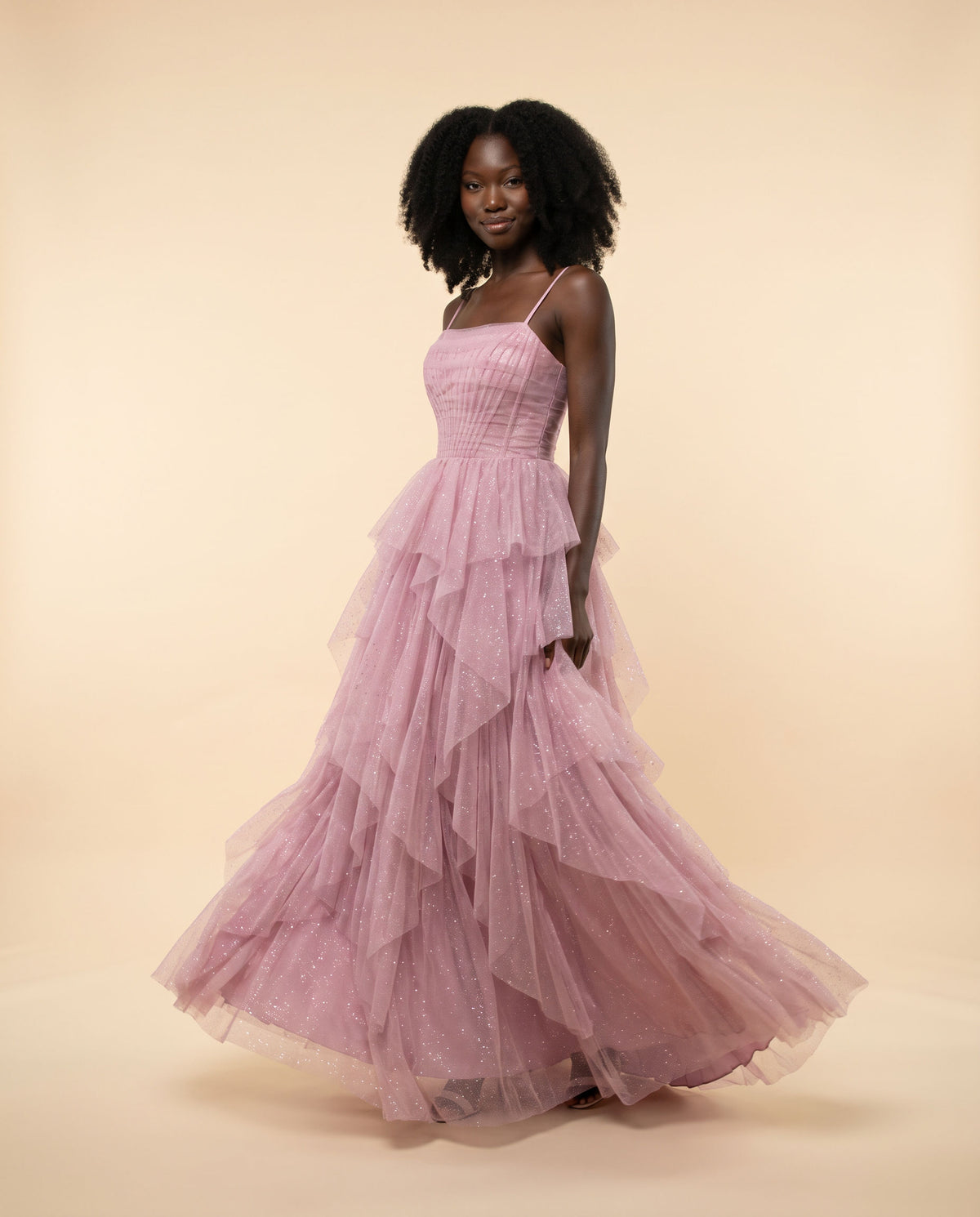 Robe à étages Rose