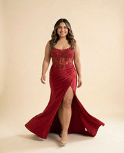 Robe Corset Rouge Profond