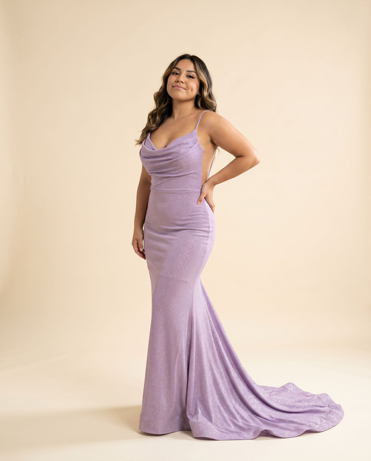 Robe Ajustée Brillante Lilas